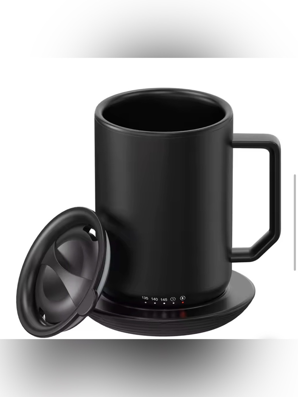 Matte Black Electric Mug with Lid